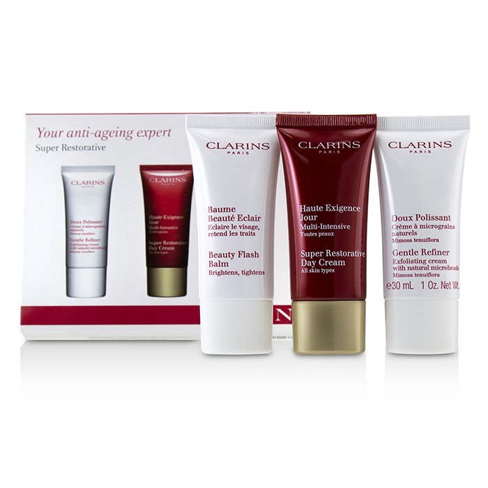 Super Restorative 50+ Anti-ageing Skincare Set: Gentle Refiner 30ml+super Restorative Day Cream 30ml+beauty Flash Balm 30ml - 3pcs