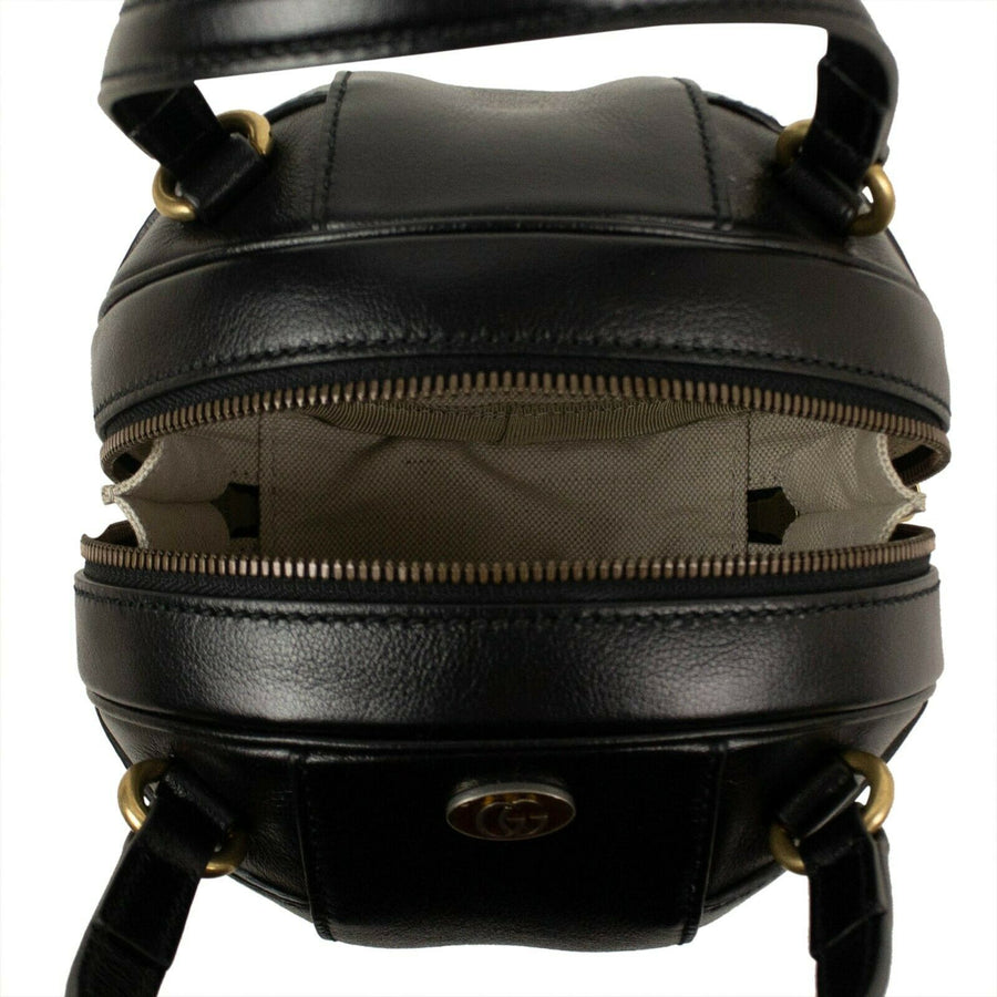 Leather Mini 'Tifosa' Convertible Strap Ball Shoulder Bag - Black