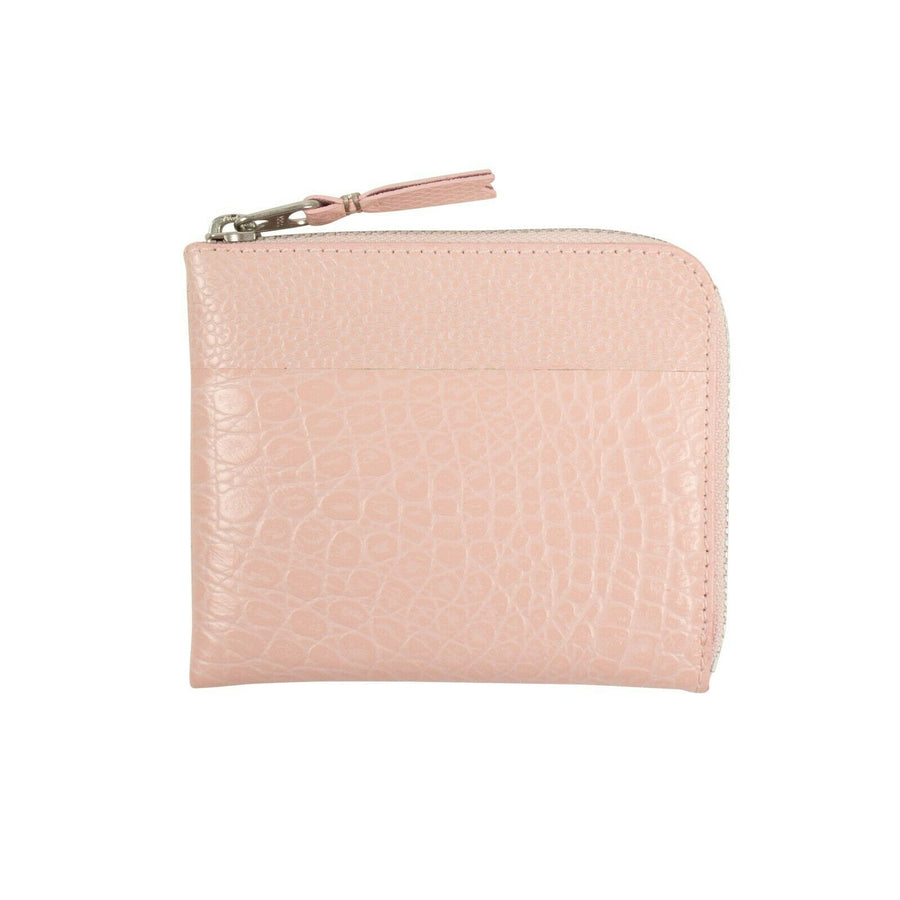 Reptile Leather Patchwork Slim Wallet Pouch - Pink