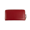 Leather Zip Around Wallet - Red