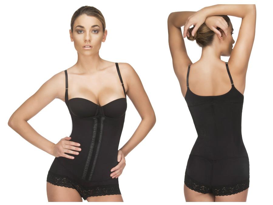 Megane Open Bust Bodysuit w/ Lace Trim