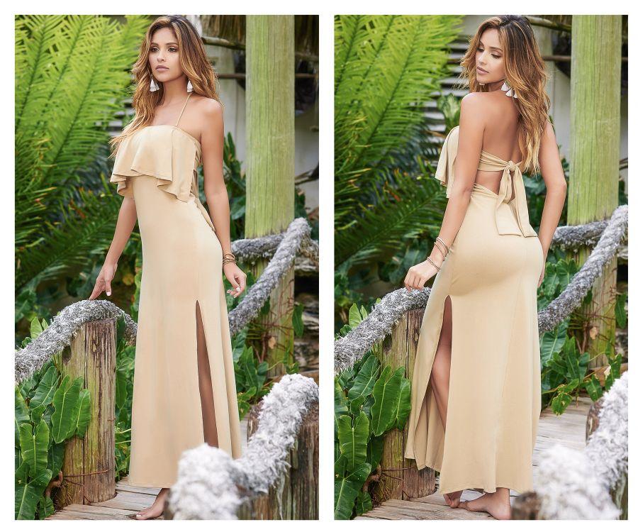 Removable and Adjustable Straps Long Dress