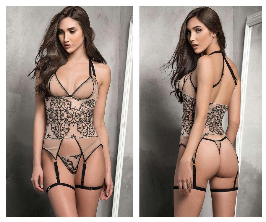 Three Piece Garter Lingerie Set