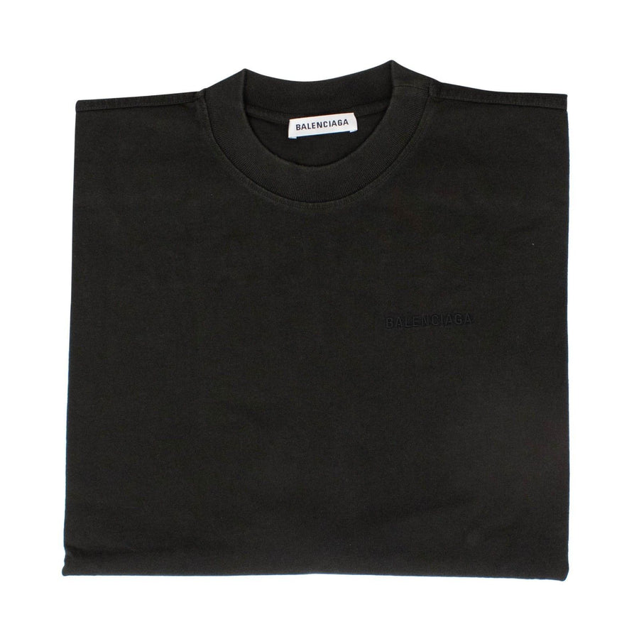 Black Cotton Logo Short Sleeve Crewneck T-Shirt