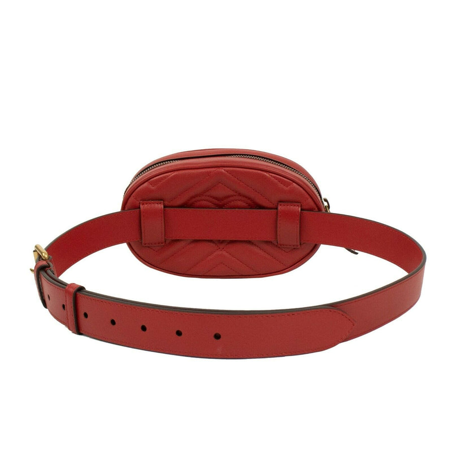 Quilted Leather GG Marmont Matelassé Belt Bag - Red