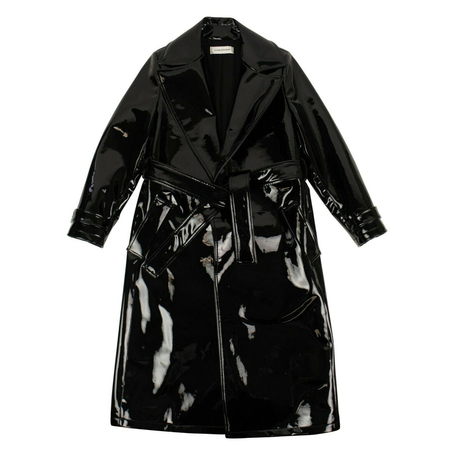 Vinyl Trench Coat - Black