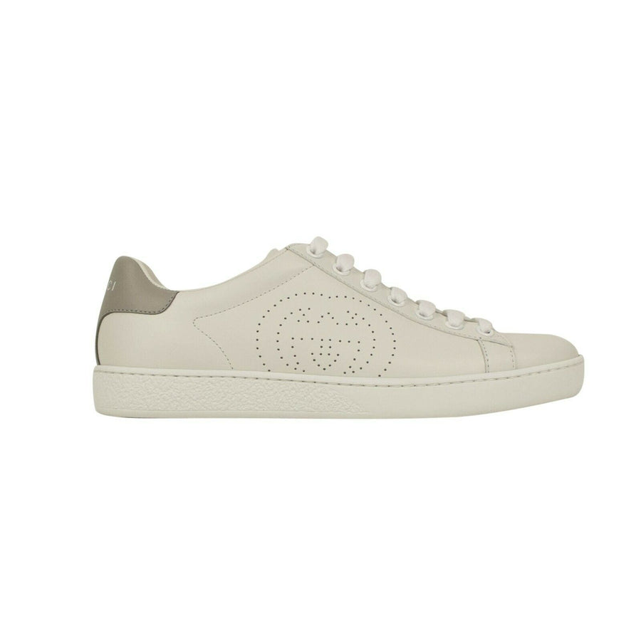 Ace With Interlocking G Sneakers - White