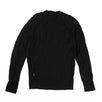 Cotton Thin Knit Crew Neck Sweater - Black