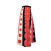 Wool Blend Polka Dot Stripe Midi Skirt - Red/Multi