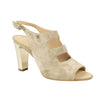 Suede Calfskin Open Toe Sandals - Beige