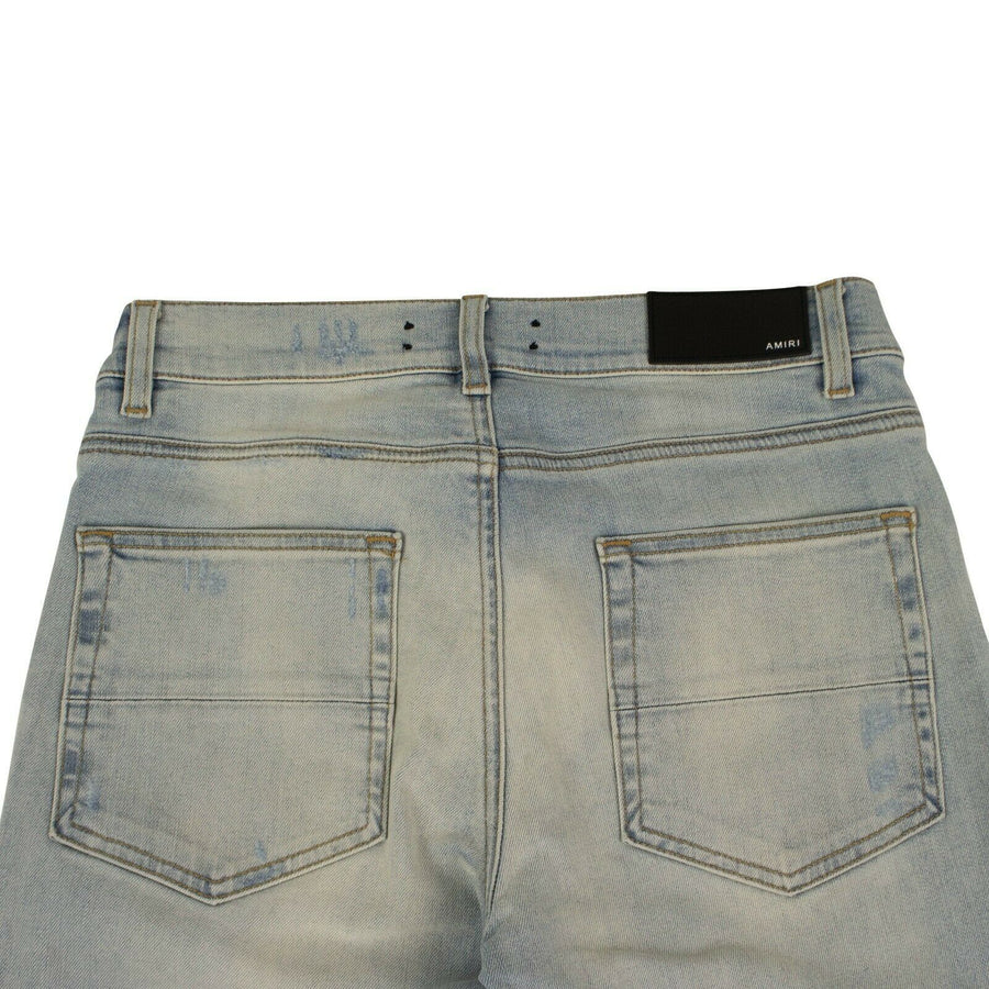 Denim Skinny Bruise Repaired Jeans - Light Blue