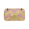 Metallic Matelasse GG Marmont Medium Shoulder Bag - Gold/Pink