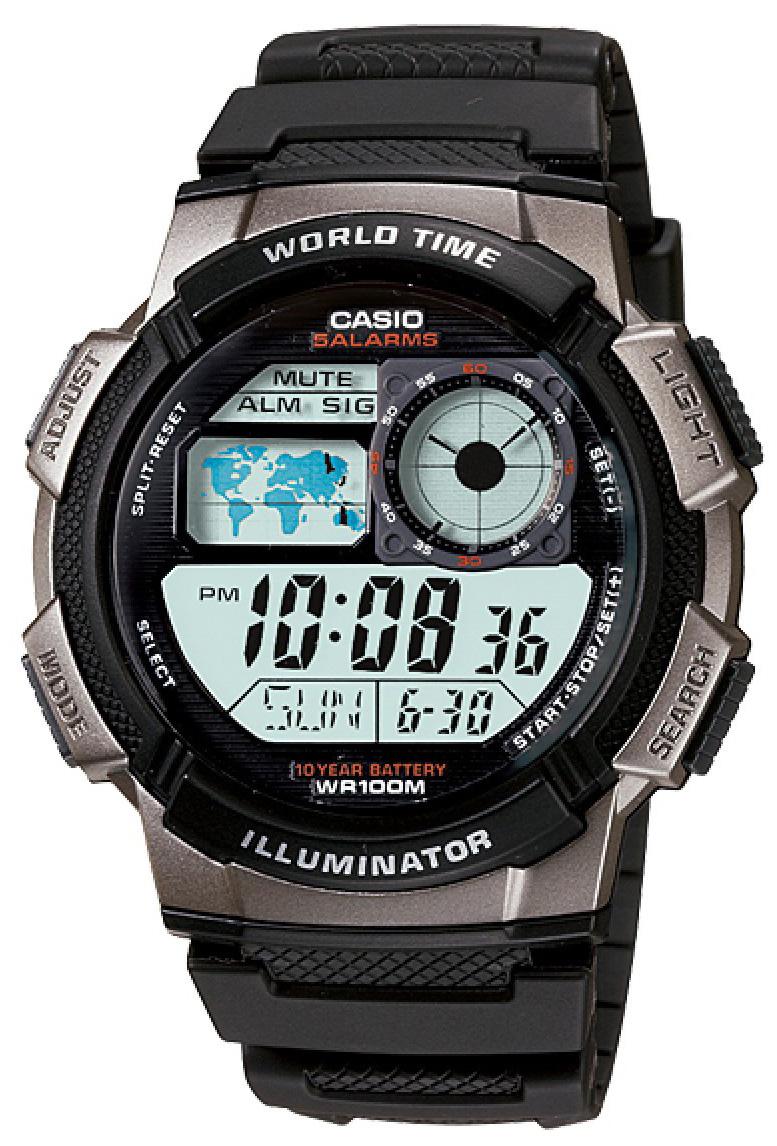 Casio Youth Series Digital World Time Ae-1000w-1bvdf Ae-1000w-1bv Men's Watch