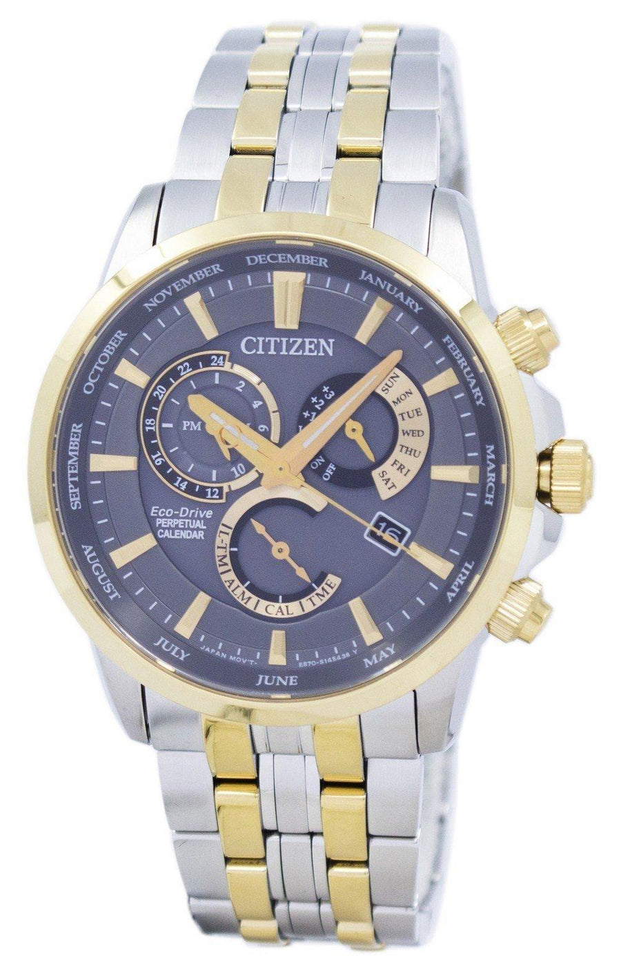 Citizen Eco-drive Chronograph Perpetual Calendar Alarm Bl8144-89h Men's Watch