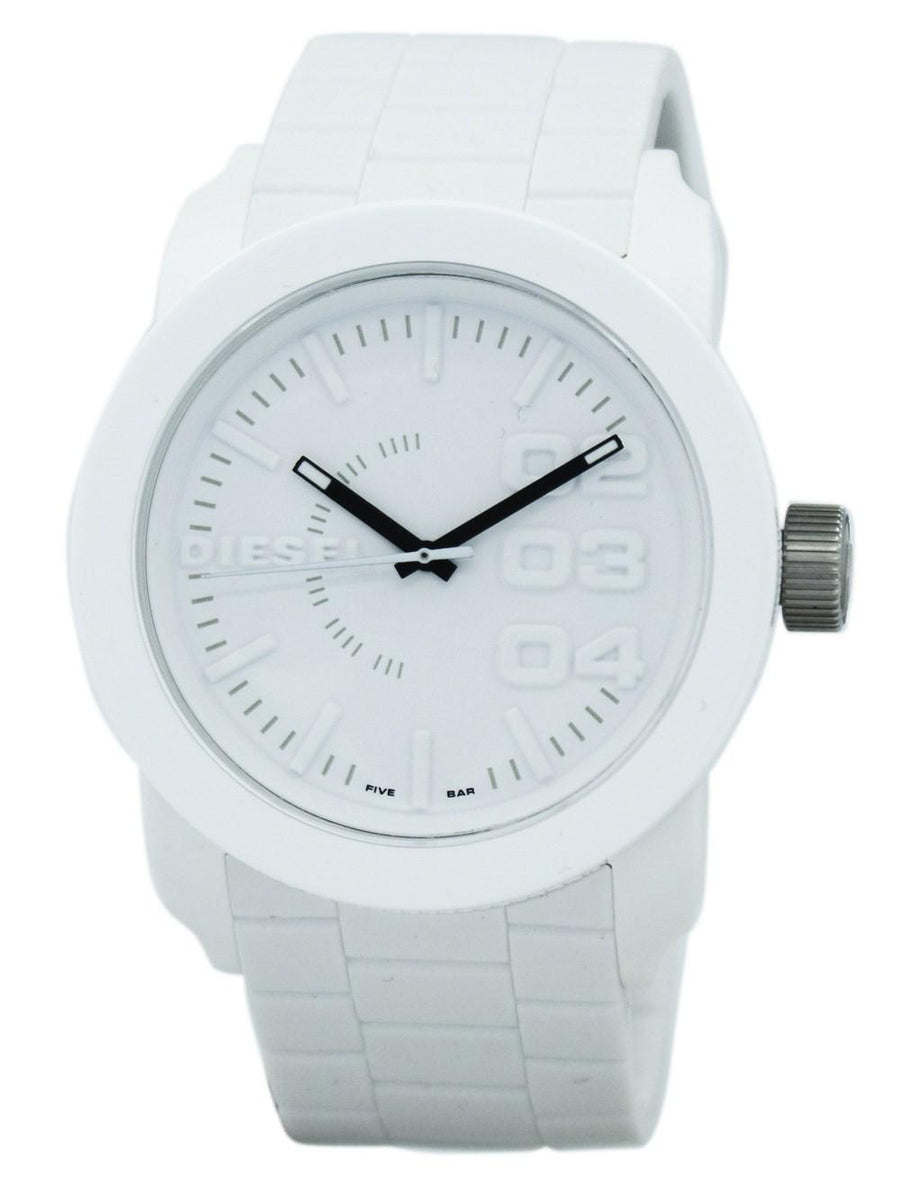 Diesel Double Down White Dial Rubber Strap Dz1436 Men's Watch