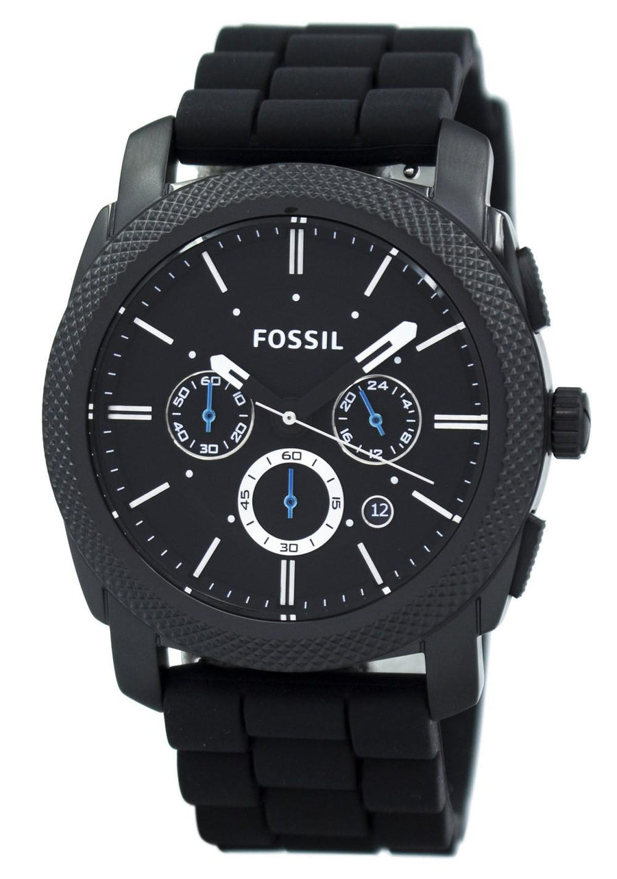 Fossil Machine Chronograph Black Silicone Strap Fs4487 Men's Watch