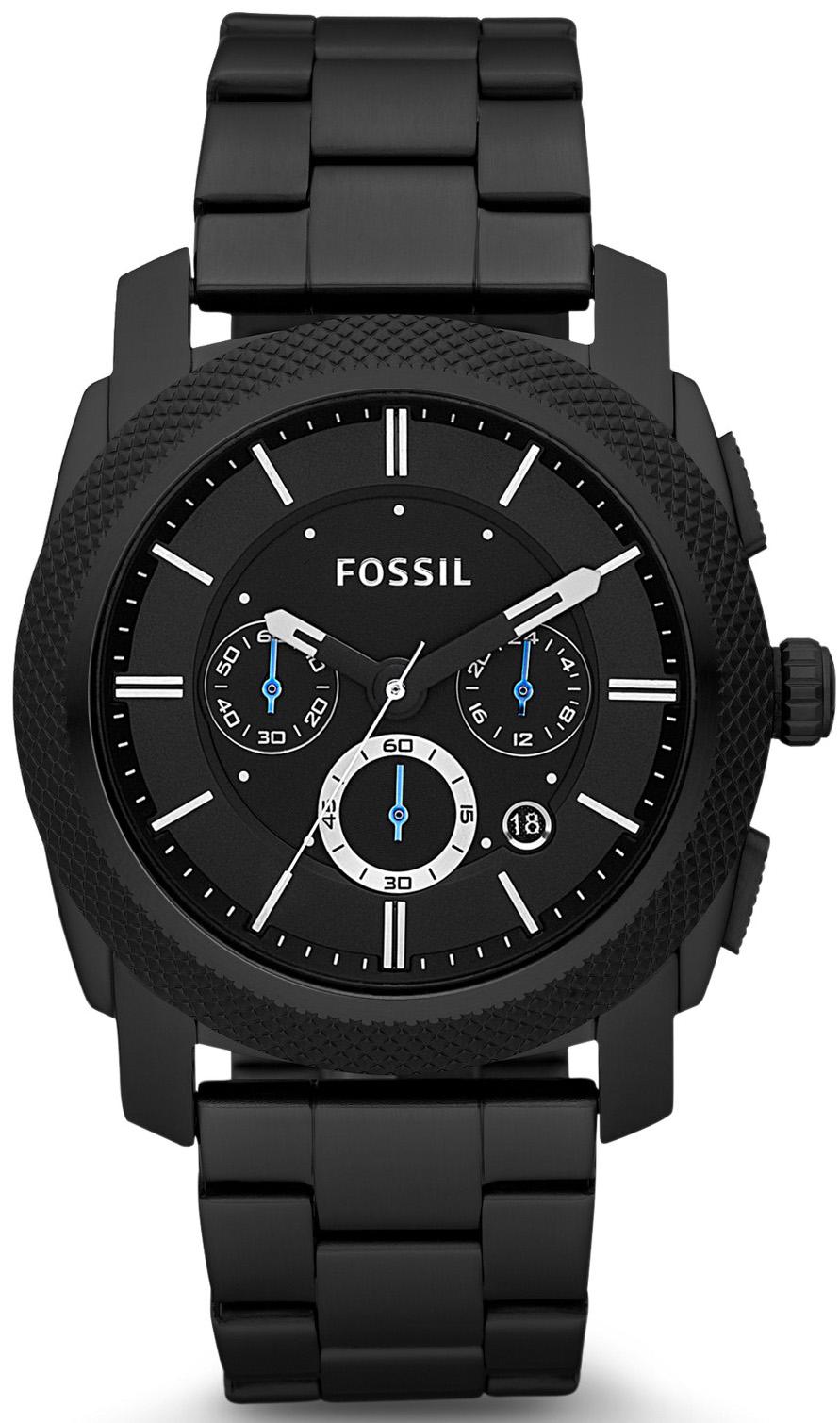 Fossil Machine Chronograph Black Ip Stainless Steel Fs4552 Men's Watch