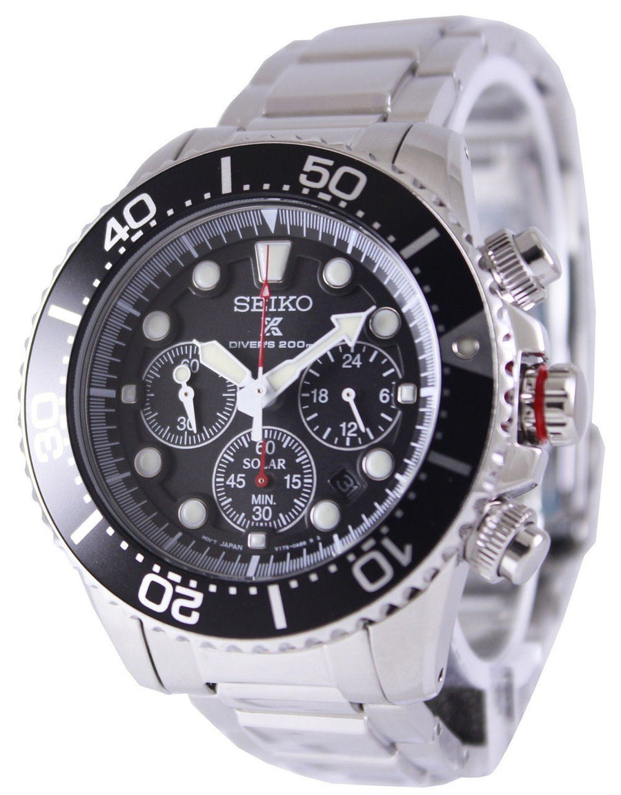 Seiko Solar Chronograph Divers Ssc015 Ssc015p1 Ssc015p Men's Watch