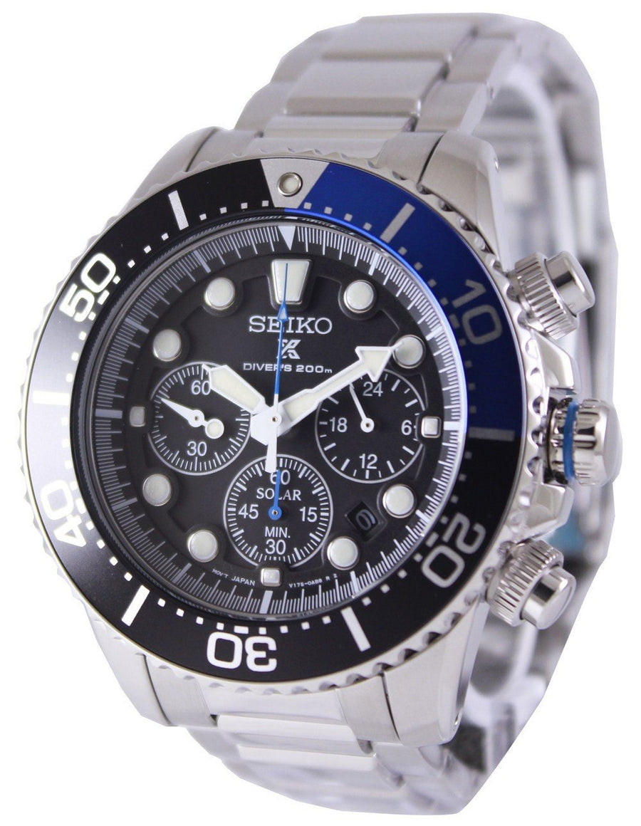 Seiko Solar Chronograph Divers Ssc017 Ssc017p1 Ssc017p Men's Watch