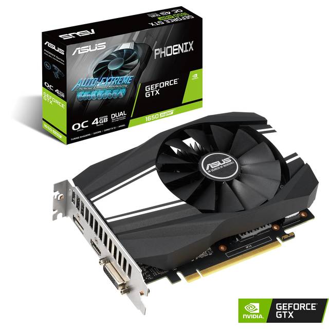 Asus NVIDIA GeForce GTX 1650 SUPER OC Phoenix Fan 4GB GDDR6 DVI/HDMI/DisplayPort PCI-Express Video Card