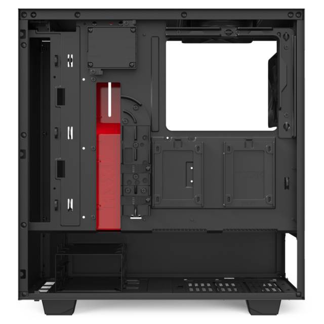 NZXT CA-H510I-BR Compact Mid-Tower with Lighting and Fan Control (MATTE BLACK/RED)