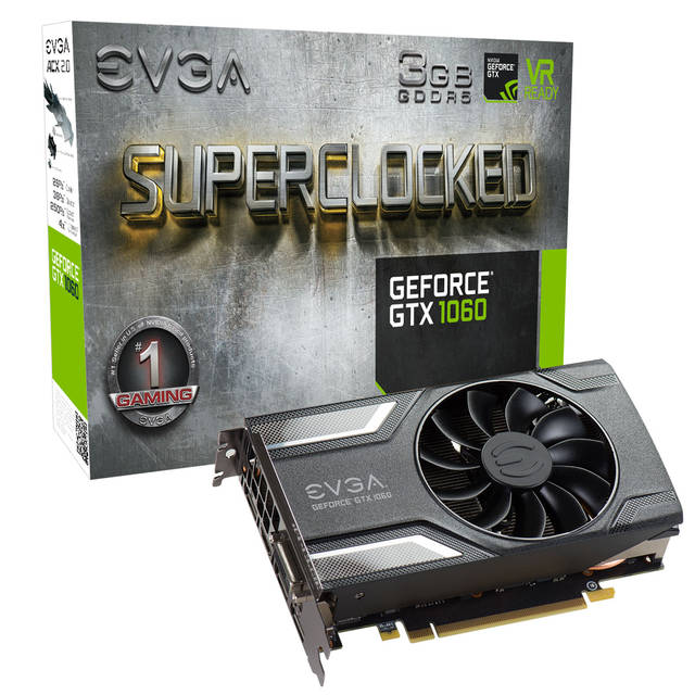 EVGA NVIDIA GeForce GTX 1060 SC GAMING 3GB GDDR5 DVI/HDMI/3DisplayPort PCI-Express Video Card