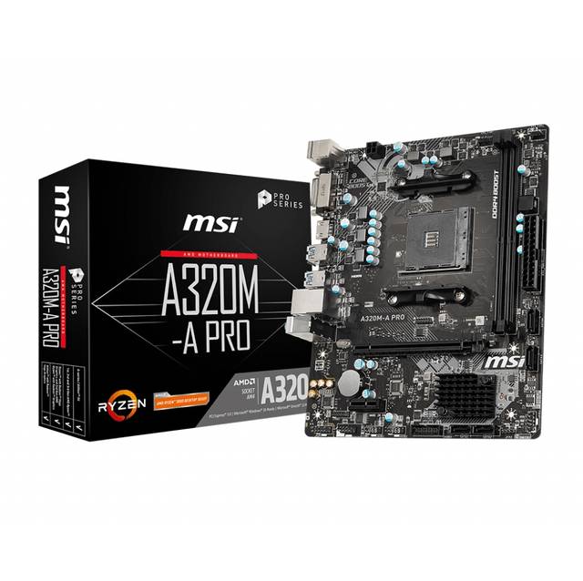 MSI A320M-A PRO Socket AM4/ AMD A320/ DDR4/ SATA3&USB3.2/ M.2/ m-ATX Motherboard