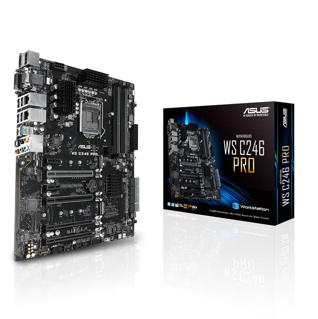 ASUS WS C246 PRO LGA1151/ Intel C246/ DDR4/ SATA3&USB3.1/ M.2/ A&2GbE/ ATX Motherboard