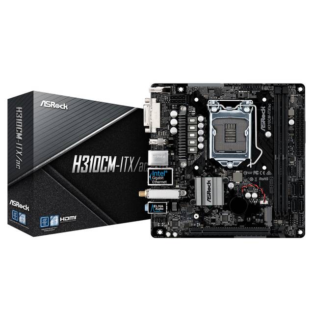 ASRock H310CM-ITX/AC LGA1151/ Intel H310/ DDR4/ SATA3&USB3.1/ M.2/ WiFi/ A&GbE/ Mini-ITX Motherboard