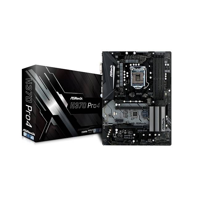 ASRock H370 PRO4 LGA1151/ Intel H370/ DDR4/ Quad CrossFireX/ SATA3&USB3.1/ M.2/ A&GbE/ ATX Motherboard