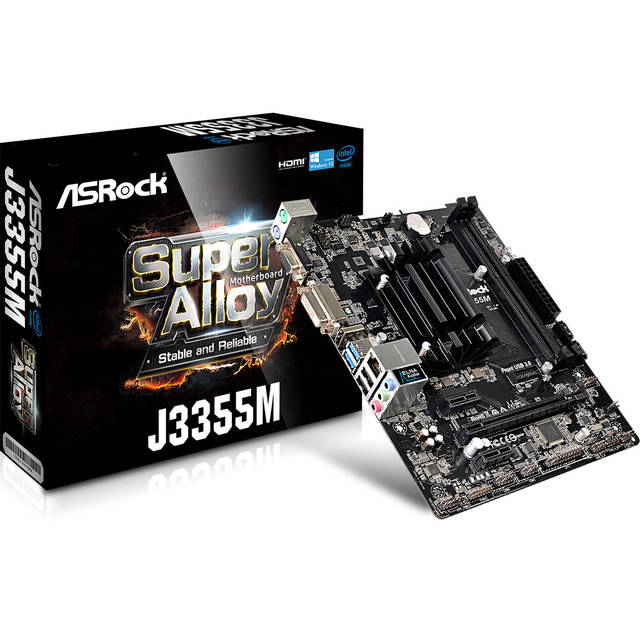 ASRock J3355M Intel J3355 2.5GHz/ DDR3&DDR3L/ SATA3&USB3.0/ A&V&GbE/ MicroATX Motherboard & CPU Combo