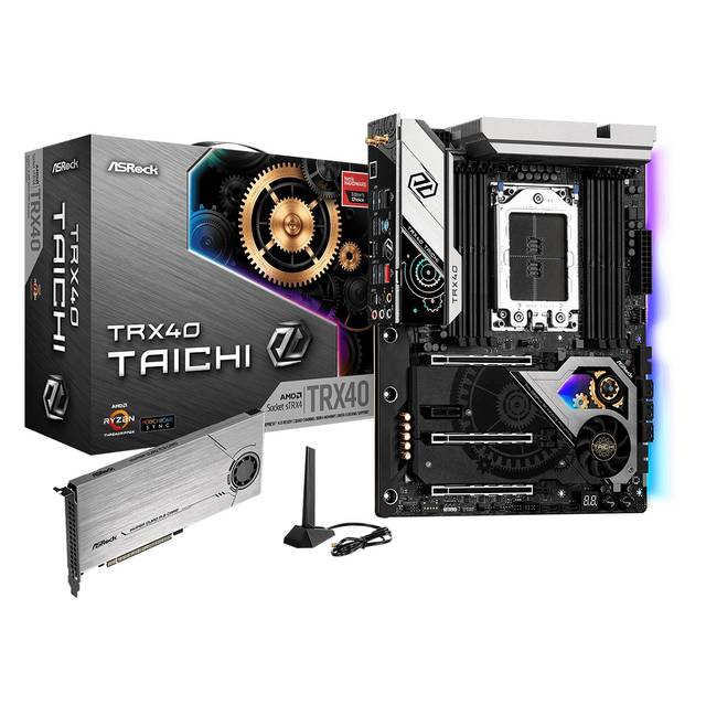 ASRock TRX40 TAICHI Socket sTRX4/ AMD TRX40/ DDR4/ 3-Way CrossFireX & 3-Way SLI/ SATA3&USB3.2/ M.2/ WiFi/ Bluetooth/ ATX Motherboard