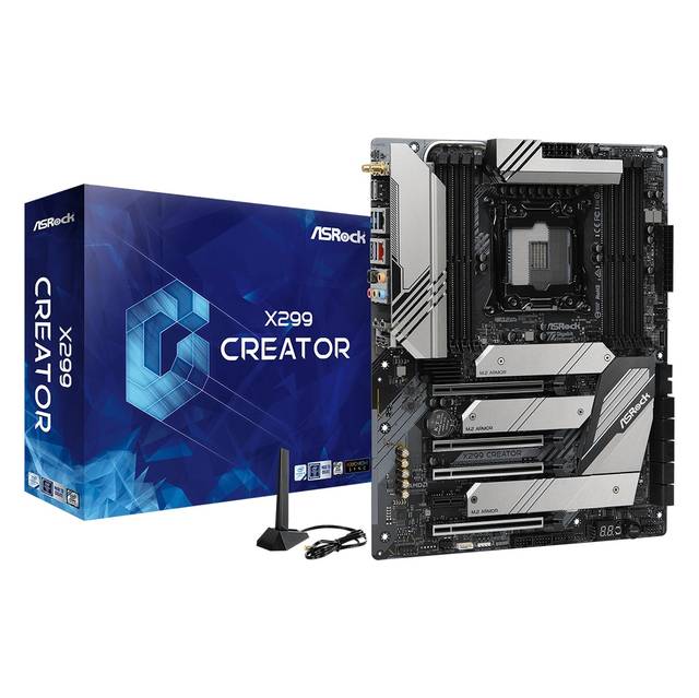 ASRock X299 CREATOR LGA 2066/ Intel X299/ DDR4/ 3-Way CrossFireX & 3-Way SLI/ SATA3&USB3.2/ M.2/ WiFi/ Bluetooth/ ATX Motherboard