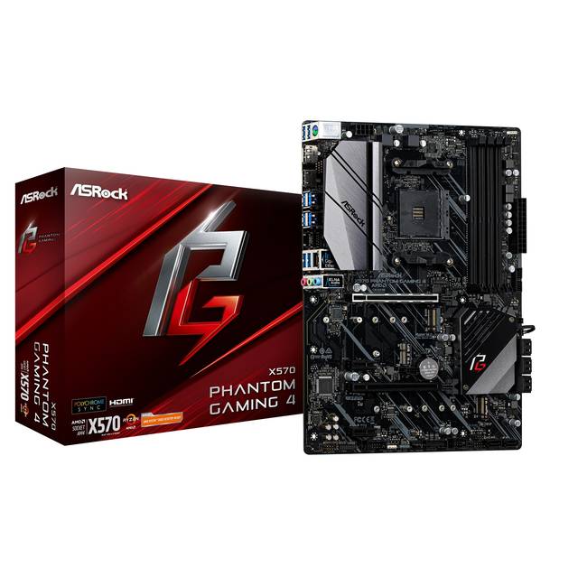 ASRock X570 PHANTOM GAMING 4 Socket AM4/ AMD X570/ DDR4/ Quad CrossFireX/ PCIE 4.0/ SATA3&USB3.2/ M.2/ A&GbE/ HDMI/ DP/ ATX Motherboard