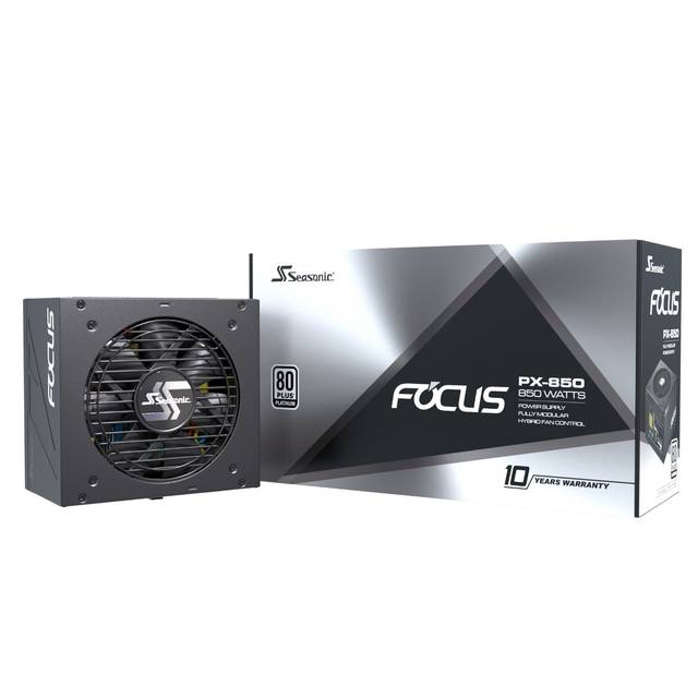 Seasonic FOCUS PX-850, 850W 80+ Platinum Full-Modular, Fan Control in Fanless, Silent, and Cooling Mode, 10 Year Warranty, Perfect Power Supply for G