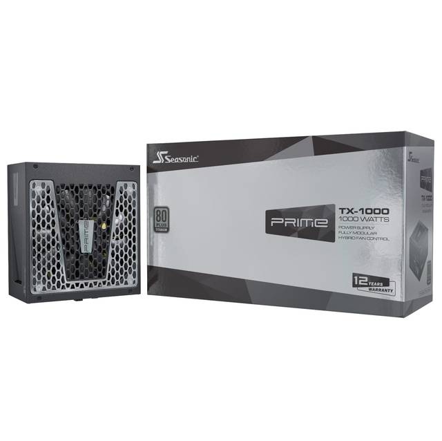 Seasonic PRIME TX-1000, 1000W 80+ Titanium, Full Modular, Fan Control in Fanless, Silent, and Cooling Mode, 12 Year Warranty, Perfect Power Supply fo