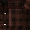 Genuine Leather Plaid Button Down Shirt - Burgundy / Black