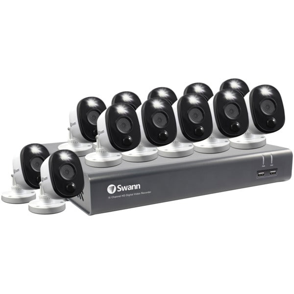 1080p Full HD Surveillance System Kit with 16-Channel 1 TB DVR and Twelve 1080p Cameras