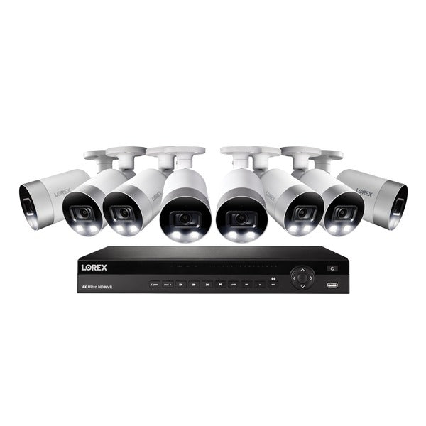 4K Ultra HD 16-Channel Security System with 3 TB NVR and Eight 4K UHD Bullet Security Cameras with Color Night Vision(TM), Smart Deterrence, and Smart Home Voice Control