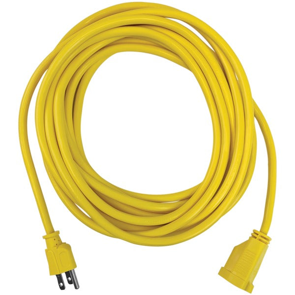 Yellow Outdoor Power Extension Cord, 25 Feet