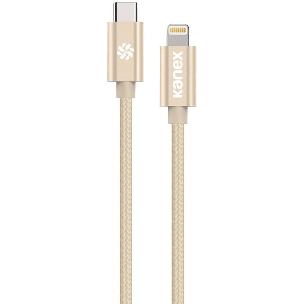 Premium DuraBraid(R) USB-C(TM) to Lightining(R) Cable, 6 Feet (Gold)