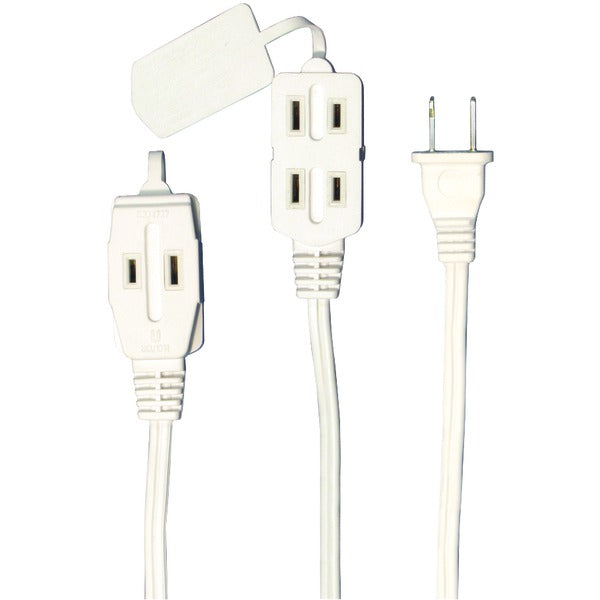 2-Prong 3-Outlet Indoor Extension Cord, 6ft