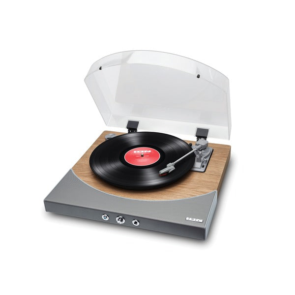 Premier LP Turntable with Built-in Stereo Soundbar (Natural Wood)