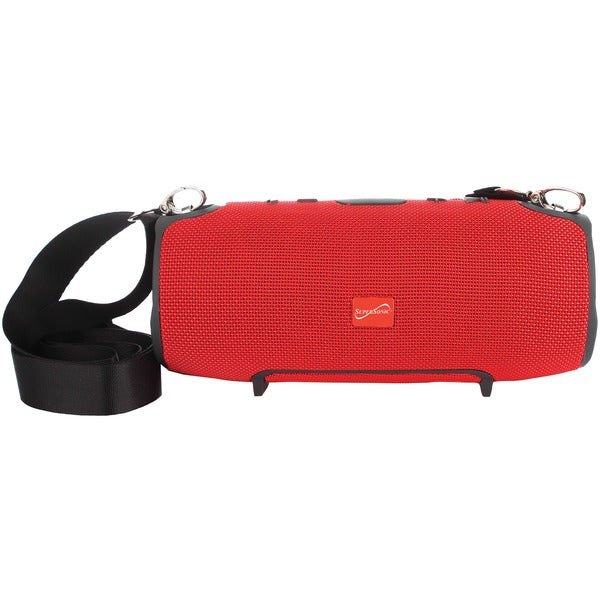 8-Inch Portable Bluetooth(R) Rechargeable Speaker with Carrying Strap (Red)