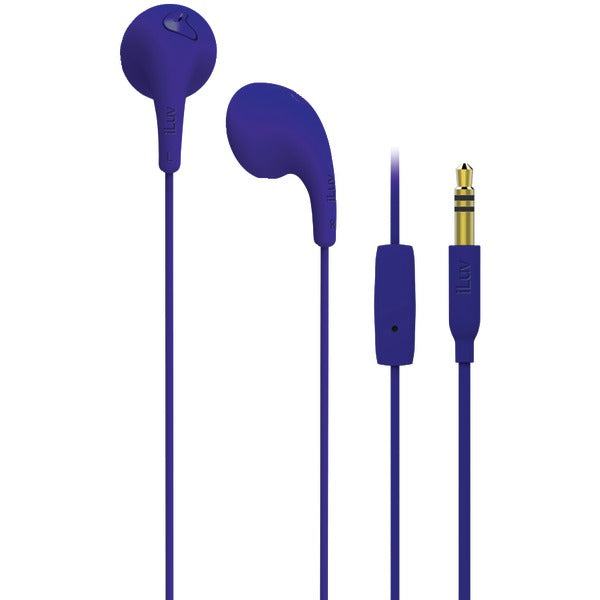 Bubble Gum Talk Earbuds with Microphone Control (Purple)