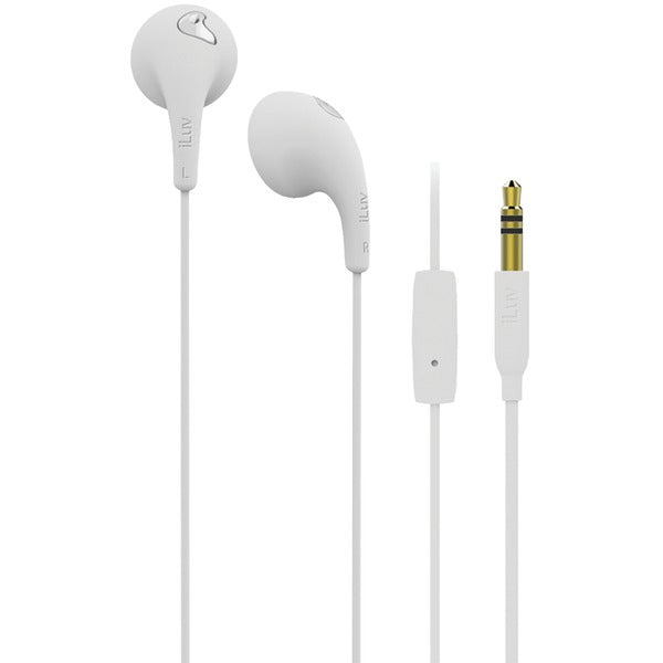 Bubble Gum Talk Earbuds with Microphone Control (White)