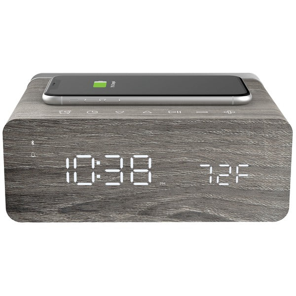 Charge Time Stereo Alarm Clock with Qi(R) Wireless Charging