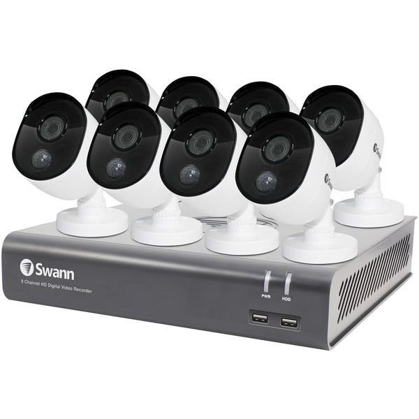 8-Channel 1080p 1TB DVR with 8 Cameras & Google Assistant(TM)