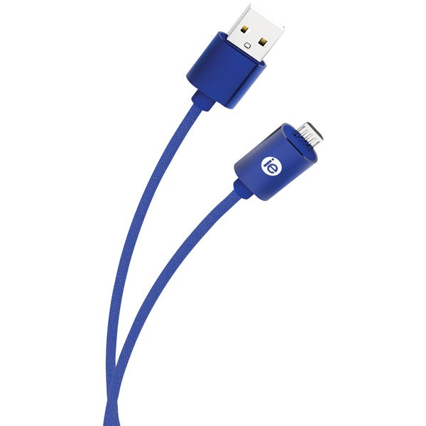 Charge & Sync Braided Micro USB to USB Cable, 10ft (Blue)