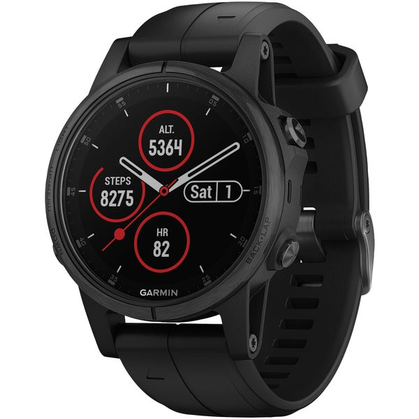 fenix(R) 5S Plus Multisport GPS Watch for Smaller Wrists (Sapphire Edition, Black with Black Band)